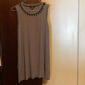 Black & White Stripped Flowy Dress